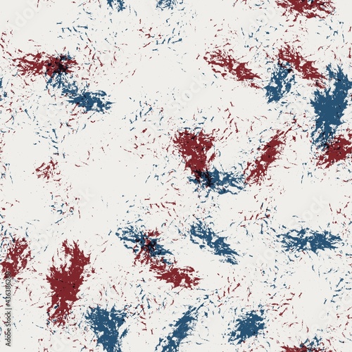 Seamless abstract texture pattern in flat red blue black white. High quality illustration. Abstract design of red and blue overlaid to form a modern attractive abstract seamless surface design.