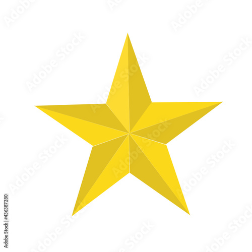 Vector illustration of a star with gold color and white background