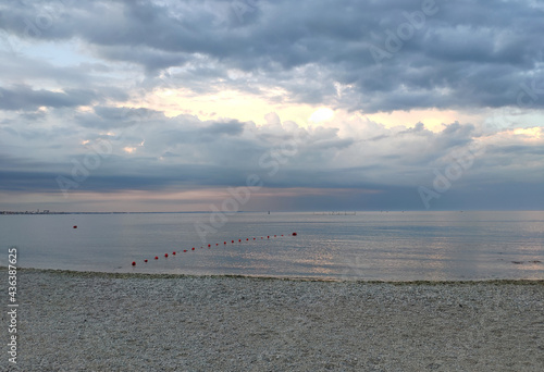 Crimean peninsula. The city of Feodosia. View of the Black Sea.