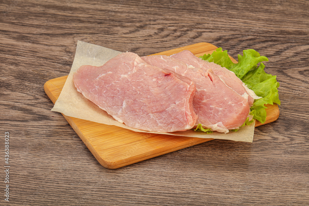 Raw pork steak for cooking Raw pork steak for cooking