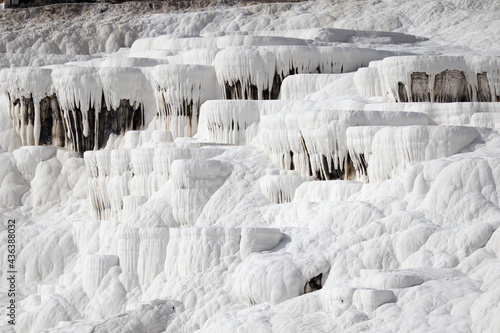 Wallpaper Mural Close up of white limestone natural travertine terraces in pamukkale with pools full of carbonated water Torontodigital.ca
