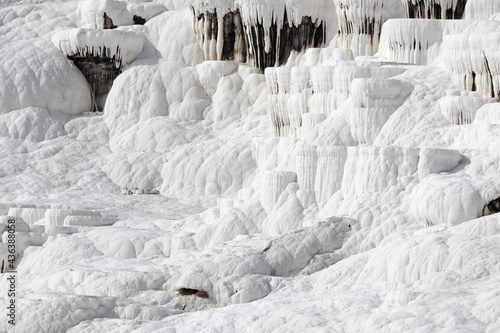 Wallpaper Mural Close up of white limestone natural travertine terraces in pamukkale with pools full of carbonated water Torontodigital.ca