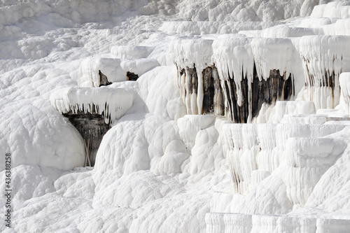 Wallpaper Mural Close up of white limestone natural travertine terraces in pamukkale with pools full of carbonated water Torontodigital.ca