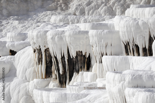 Wallpaper Mural Close up of white limestone natural travertine terraces in pamukkale with pools full of carbonated water Torontodigital.ca