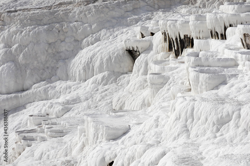 Wallpaper Mural Close up of white limestone natural travertine terraces in pamukkale with pools full of carbonated water Torontodigital.ca