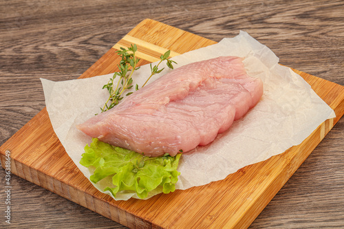 Raw turkey breast steak for cooking