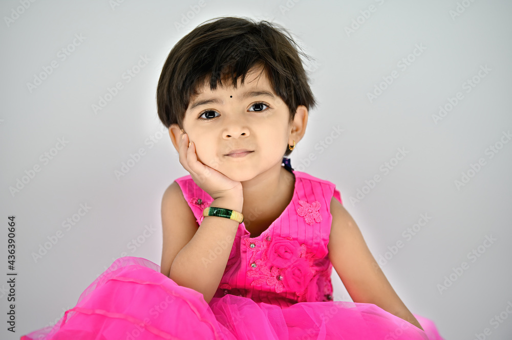 portrait of girl kid looking straight and thinking about the future portrait of girl kid looking straight and thinking about the future