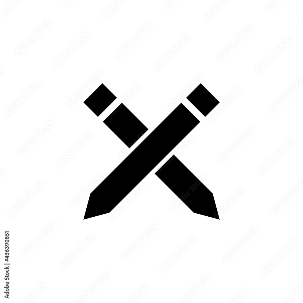 Pencil with eraser icon isolated on white background Pencil with eraser icon isolated on white background
