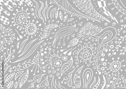 Abstract drawn decorative pattern vector illustration.