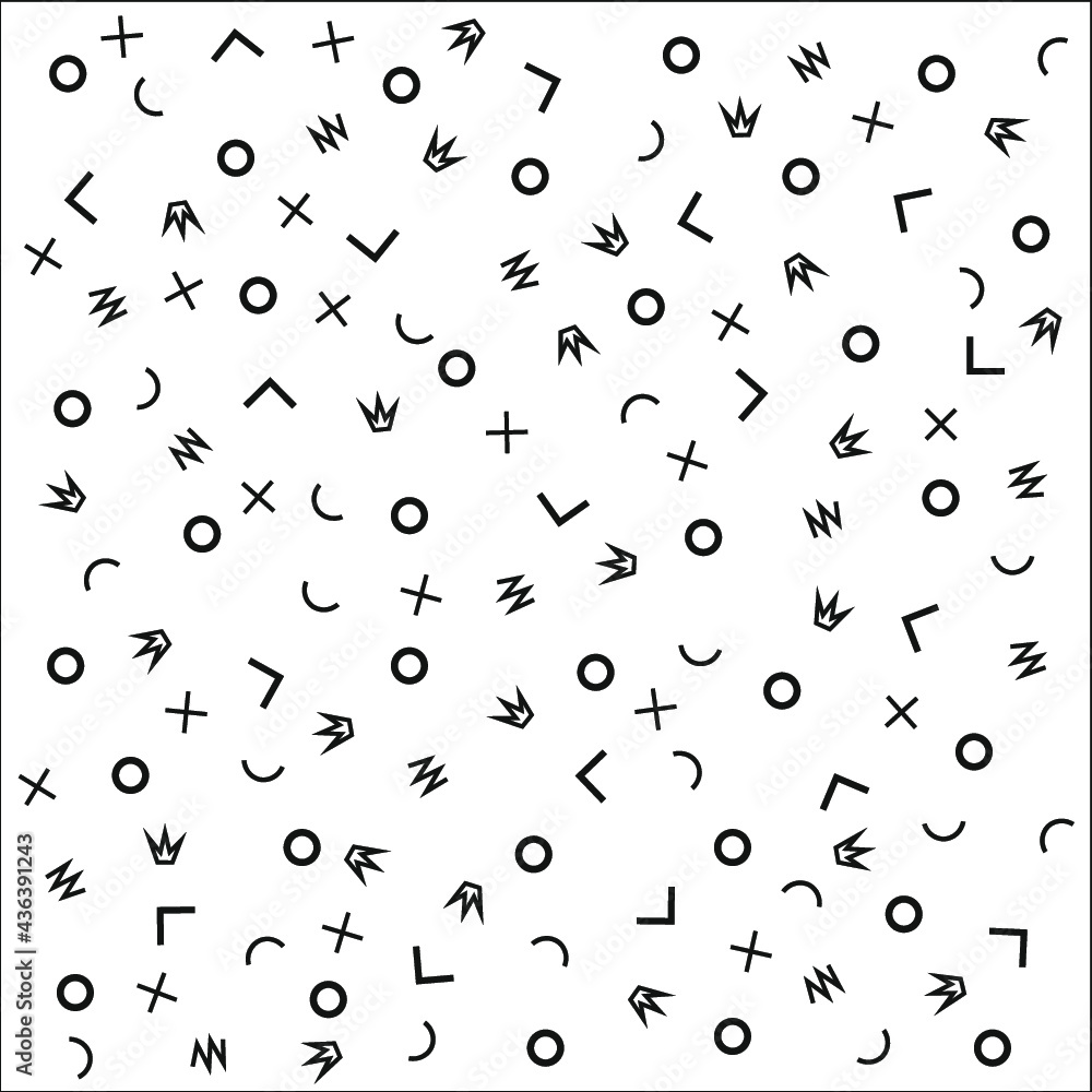 Bright pattern in the style of the Memphis line. Geometric pattern for the cover, booklet, wallpaper, gift. Pattern birthday. Bright pattern in the style of the Memphis line. Geometric pattern for the cover, booklet, wallpaper, gift. Pattern birthday.