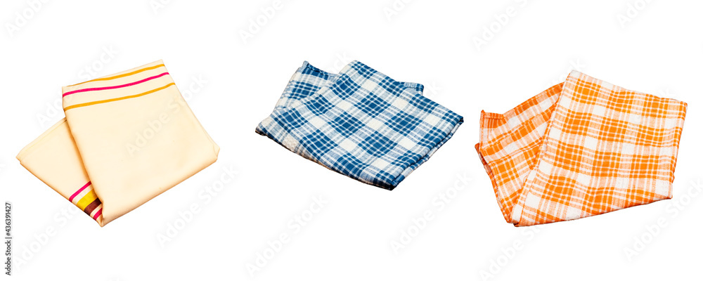 three different napkin isolated on white background three different napkin isolated on white background