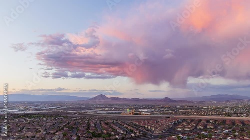 Sunset to night high angle time lapse  of the Las Vegas cityscape