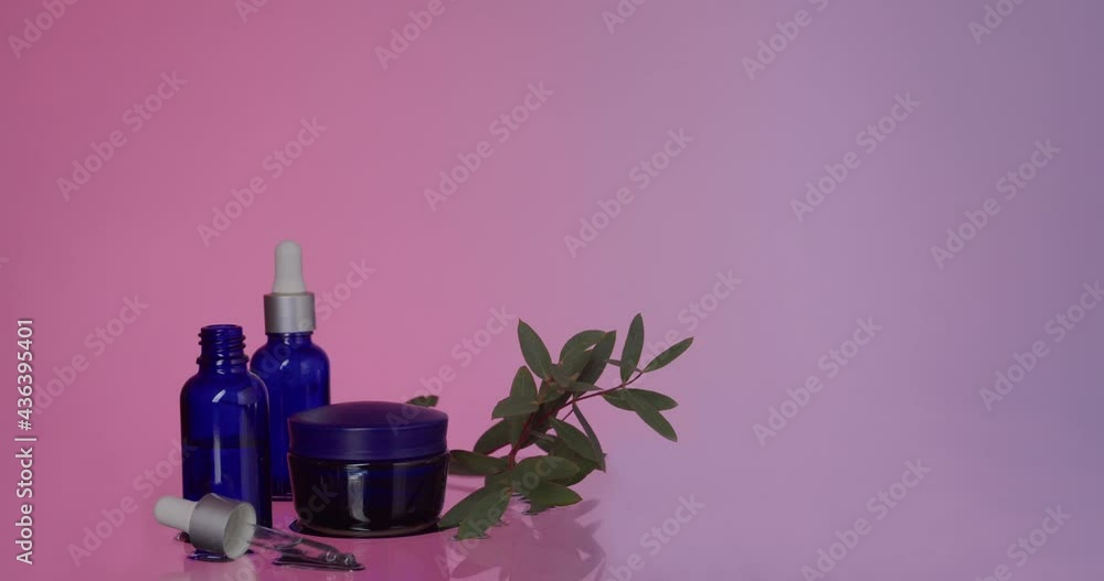 Set of cosmetics on color background Set of cosmetics on color background