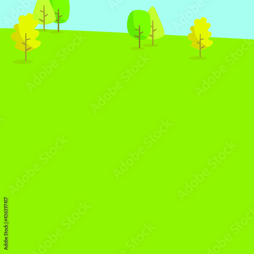 Vector image of a park on a bright sunny day