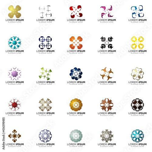 set a full color modern logo geometric logo abstract logo designs © irsan