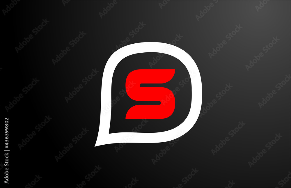 S letter design with red question cloud. Alphabet logo design. Icon brading for products and company S letter design with red question cloud. Alphabet logo design. Icon brading for products and company