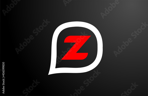 Z letter design with red question cloud. Alphabet logo design. Icon brading for products and company