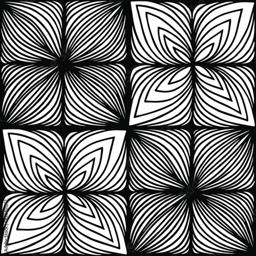 Seamless abstract hand-drawn pattern. Smooth thin lines, geometric background, waves.