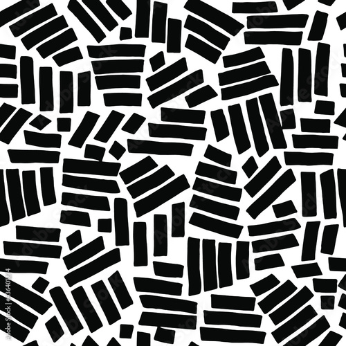 Vector abstract seamless pattrn. Hand drawn grungy strokes.