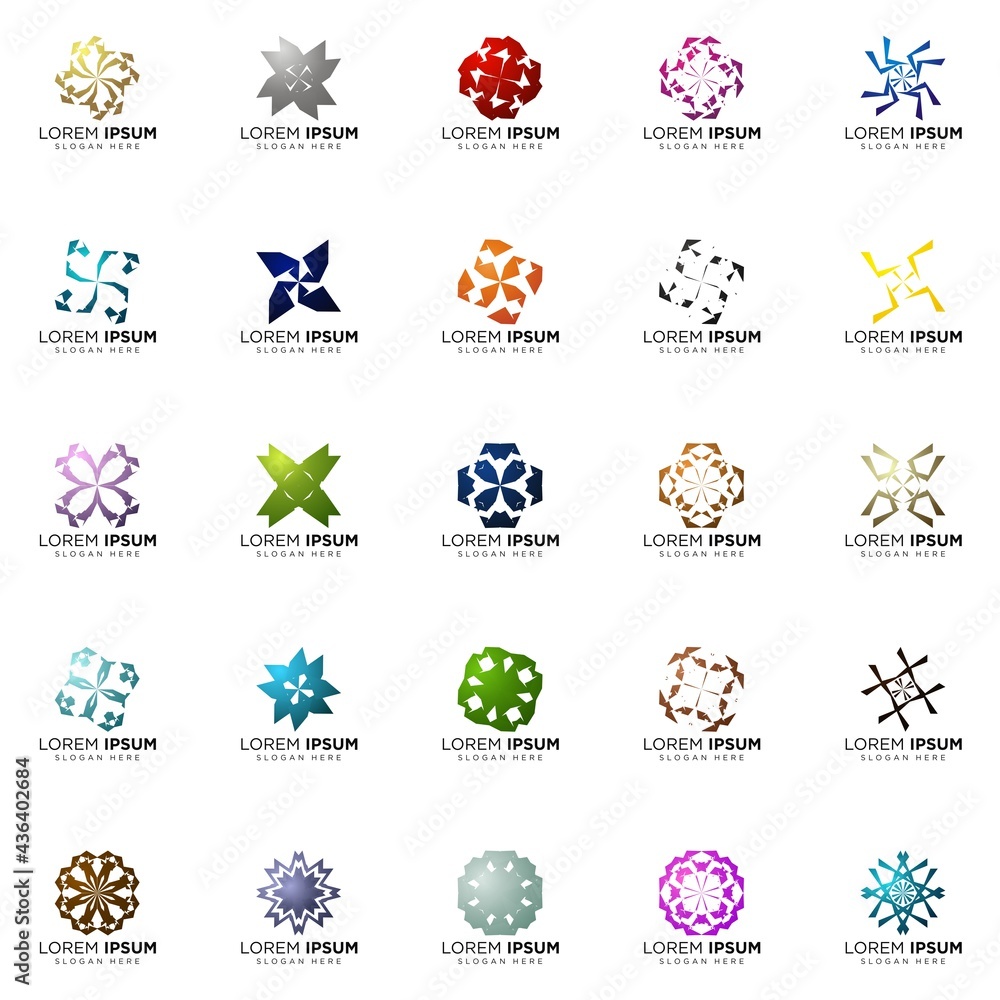 set of full color modern logo designs set of full color modern logo designs