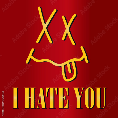 Canvas Print Cool Punk Rock Band Poster Rock And Roll Legend I Hate You Quotes Gradient Flat