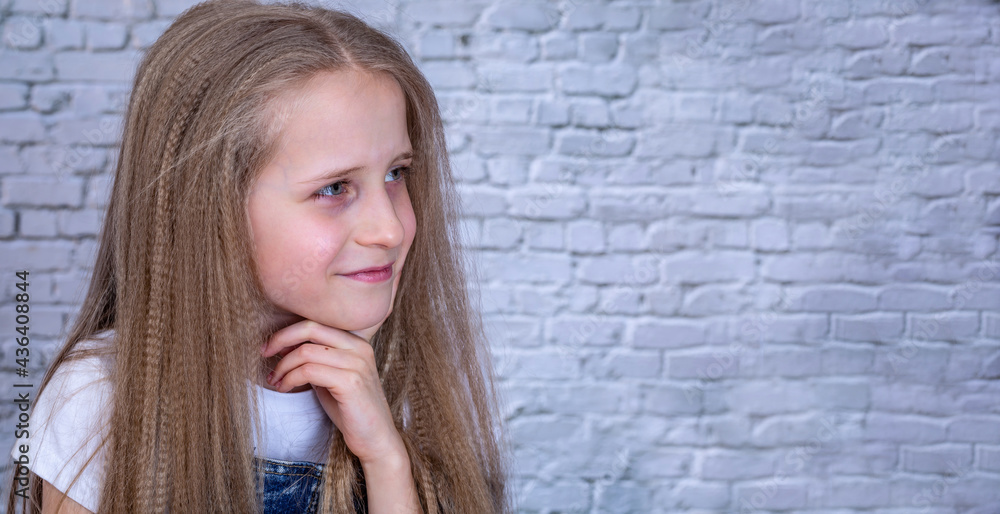 Girl with blond crimp hair. Girl with blond crimp hair.