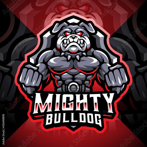 Mighty bulldog esport mascot logo design