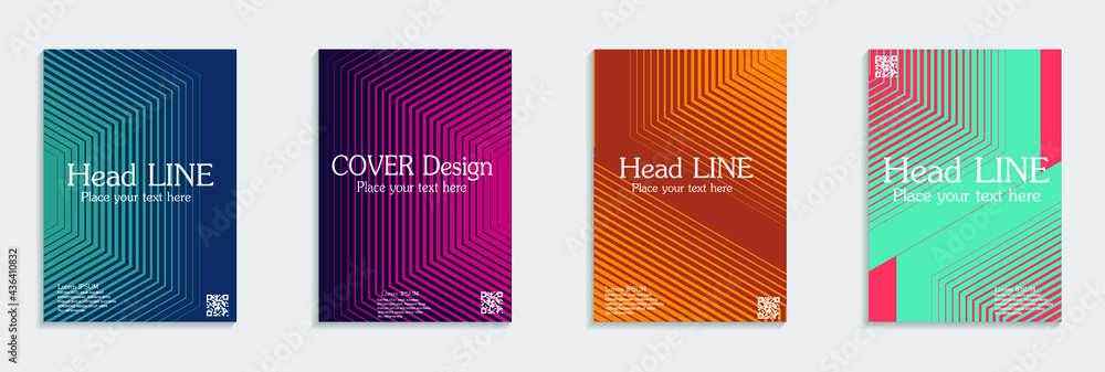 Minimal covers design. Cool halftone gradients.