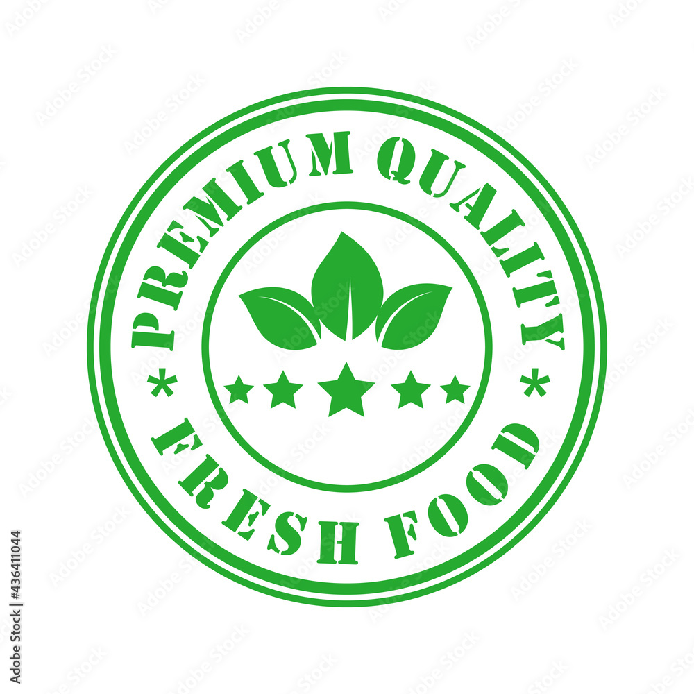 round stamp sign premium quality fresh food