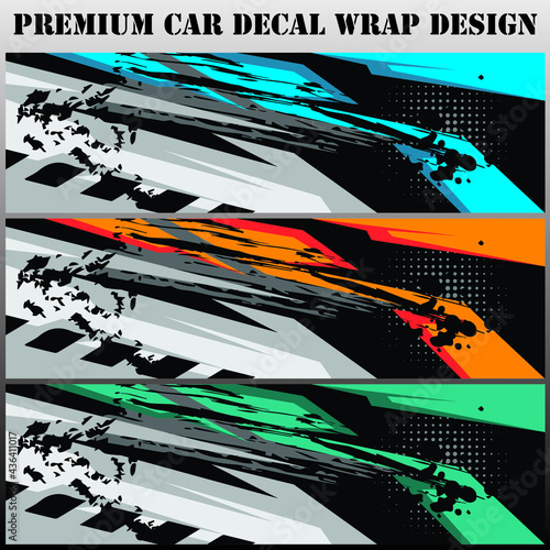 sport car decal wrap design vector