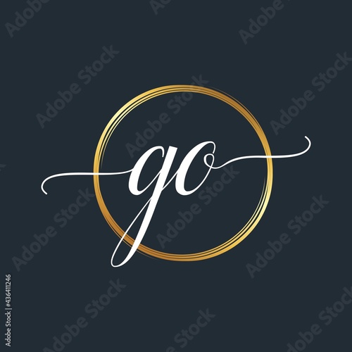 GO Initial Letter handwriting stylish Logo designs Symbol