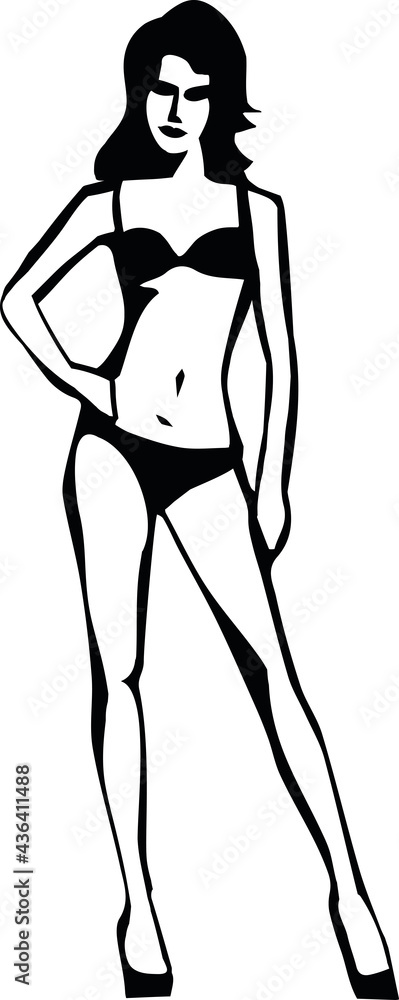 Woman silhouette in lingerie. Woman silhouette in lingerie.