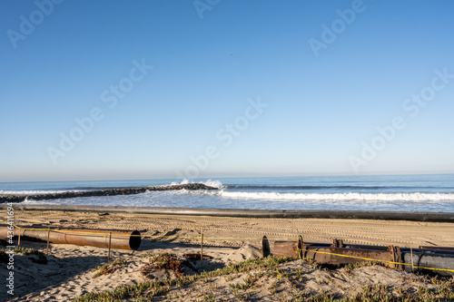 Pipeline Construction on California Beach