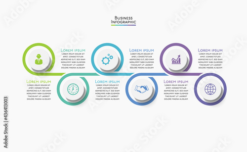 Business data visualization. timeline infographic icons designed for abstract background template milestone element modern diagram process technology digital marketing data presentation chart Vector
