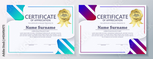 Colorful abstract certificate award template