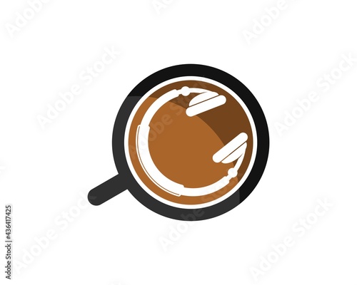Simple coffee cup with music headphone inside