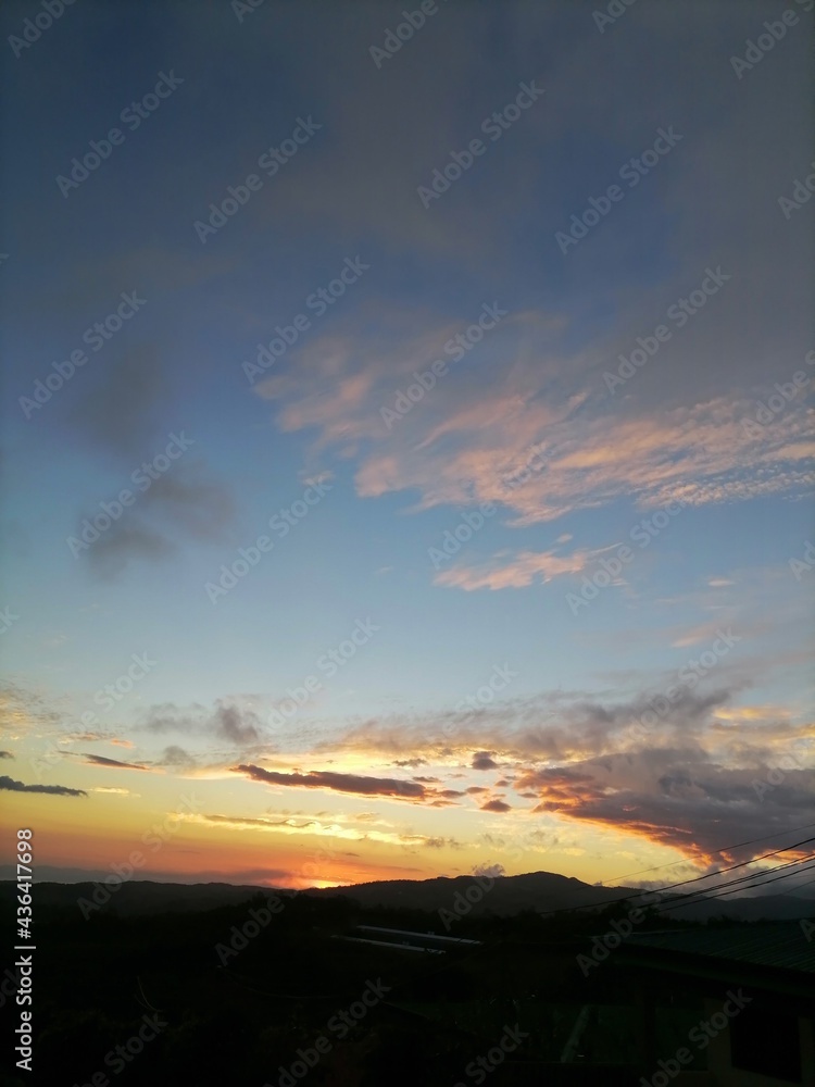 sunset in the mountains