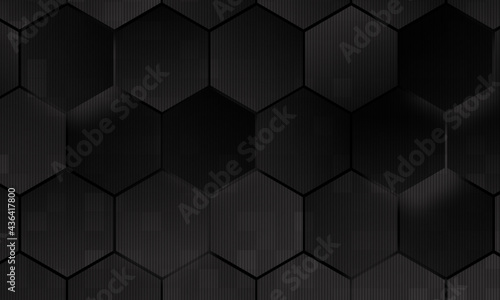 Beautiful dark black hexagon pattern background