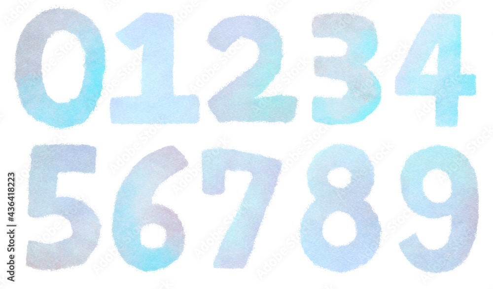数字 淡い水色 イラスト 数字 淡い水色 イラスト