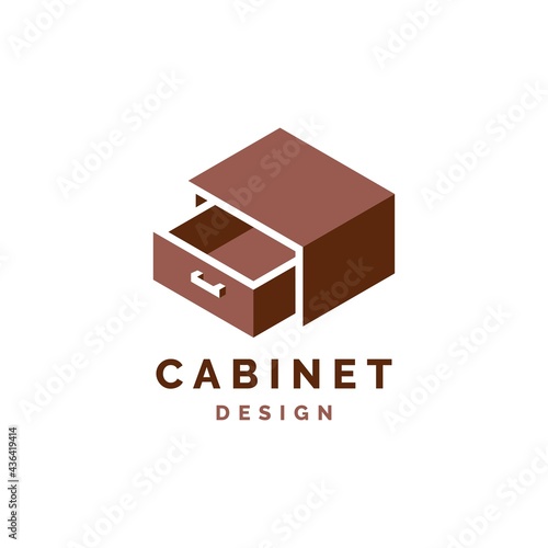 Cabinet logo design furniture illustration vector template