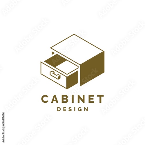 Cabinet logo design furniture illustration vector template
