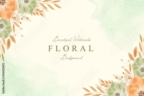 Beautiful floral watercolor background template