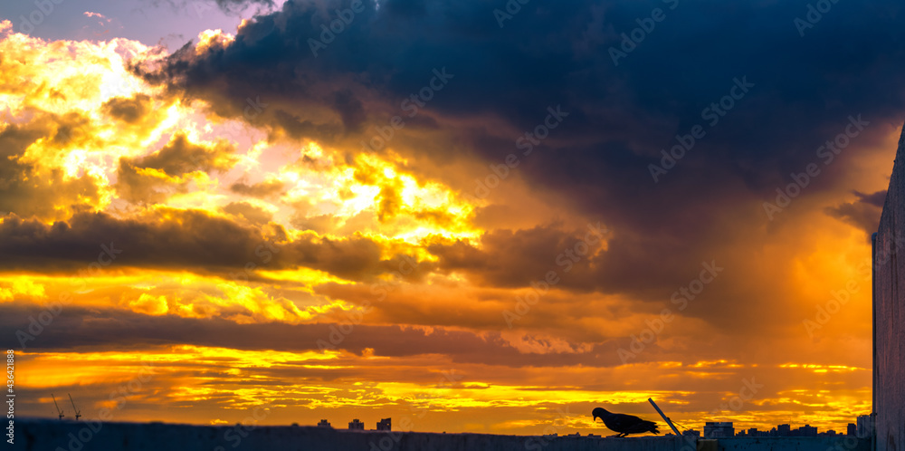 panoramic high-angle evening background of the city view,with natural beauty and blurred sunsets in the evening and the wind blowing all the time,showing the distribution of city center accommodation panoramic high-angle evening background of the city view,with natural beauty and blurred sunsets in the evening and the wind blowing all the time,showing the distribution of city center accommodation