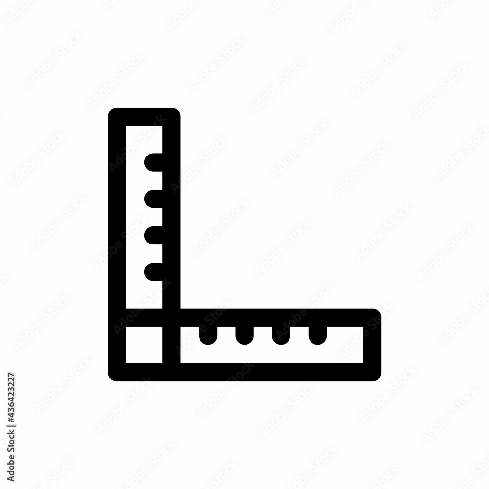 Ruler icon with line style Ruler icon with line style