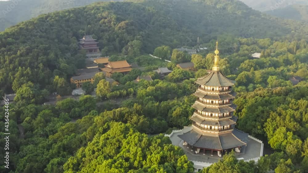 Aerial view of Leifeng Pagoda scenery in West Lake,Hangzhou,China. Aerial view of Leifeng Pagoda scenery in West Lake,Hangzhou,China.