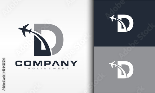 letter D airplane logo