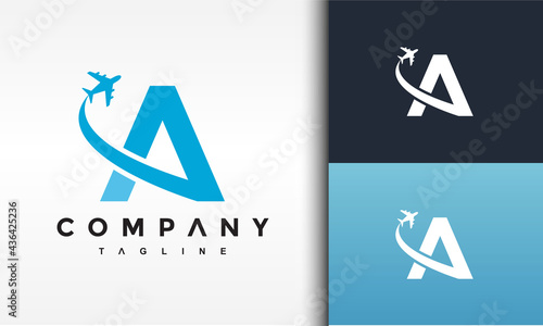 letter A airplane logo