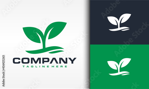 simple plant seeds logo