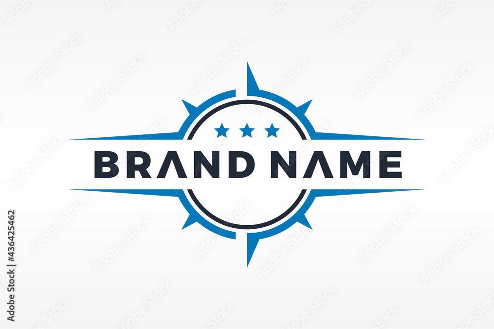 simple compass star emblem logo simple compass star emblem logo