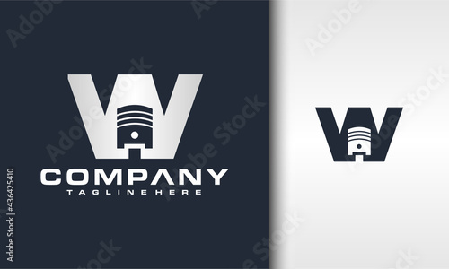 letter W piston logo
